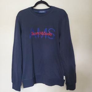 Scotch & Soda Navy Embroidered Logo Sweatshirt L NWT